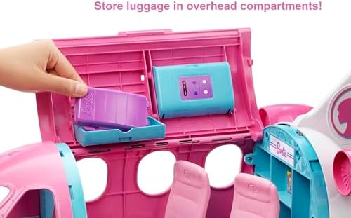 Barbie Toy Airplane Playset, Dreamplane with 15+ Doll-Sized Accessories Including Puppy, Snack Cart, Reclining Seats & More (Amazon Exclusive)
