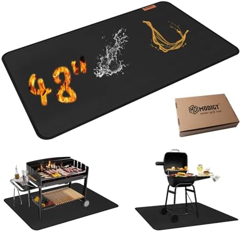 48"×30" Under Grill Mat for Outdoor Grill,Double-Side Fireproof & Heat-Resistant Outdoor Grill Mat,Protective Mat for Patio,Courtyard,Tabletop