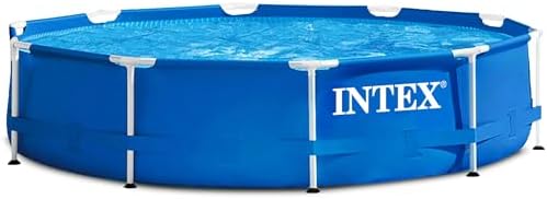 Intex 28200EH 10 Foot x 30 Inch 4 Person Outdoor Metal Frame Above Ground Round Swimming Pool with Easy Set-Up (Pump Not Included)