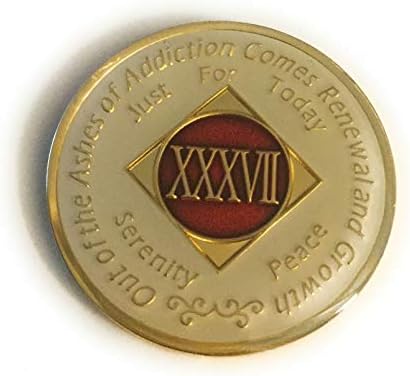 37 Year NA White & Red Medallion -Chip, Coin, Token