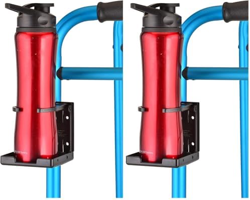 NOVA Cup Holder for Walker, Rollator, Transport Chair, Wheelchairs – Universal Fit on Round Tube Only, Adjustable & Foldable Drink Holder (Pack of 2)