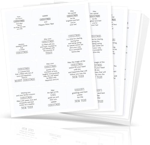 240 Pcs Christmas Verses Peelable Stickers for Christmas Card Making Peelable Stickers for Adults Verses and Sentiments DIY Card Making Accessories Holiday Decoration