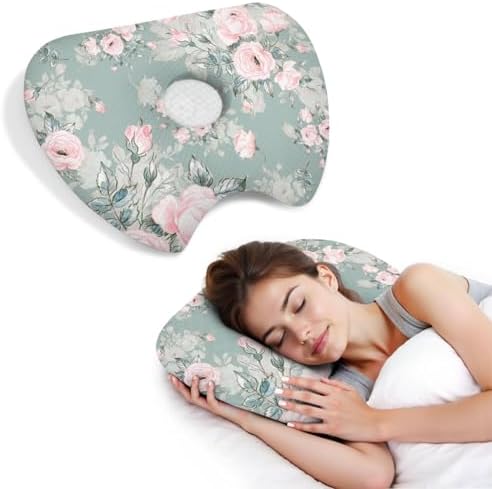 Ear Piercing Pillow for Side Sleepers with Washable Cover Pillows with Holes for Ear Pain,Donut Pillow for Adults CNH Ear Pain Relief Pressure Sores Ear Pillow with Hole in Center