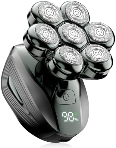 Head Shavers for Bald Men, Detachable Head Shaver, IPX7 Waterproof Wet Dry Bald Head Shavers, 7D LED Display Electric Rechargeable Head Shaving Kit with Type-C Charge