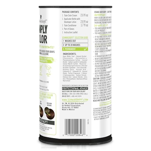 Schwarzkopf Simply Color Hair Color 4.68 Chocolate Cherry, 1 Application - Permanent Hair Dye for Healthy Looking Hair without Ammonia or Silicone, Dermatologist Tested, No PPD & PTD