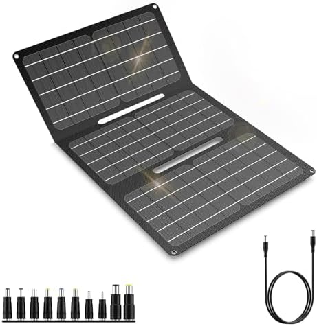 30W Portable Solar Panel Charger, Foldable ETFE Monocystalline Panel with USB-C USB-A and DC Outputs, IP65 Waterproof, High Conversion for Phones,Power Stations, RV, Outdoor Use