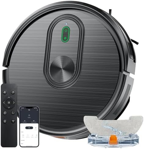 XIEBro Robot Vacuum and Mop Combo, 2 in 1 Robotic Vacuums Cleaner with 3200Pa Max Suction, App/Wi-Fi/Voice, Robot Vacuum with Schedule, Self-Charging, Slim, for Pet Hair, Hard Floor, Carpet