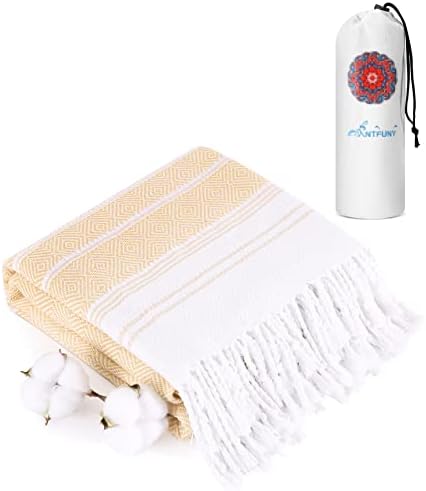 Turkish Beach Towels Vacation Essentials Quick Dry Sand Free Oversized Bath Pool Swim Towel Extra Large XL Big Blanket Adult Men Travel Cruise Accessories Must Haves Clearance Yellow
