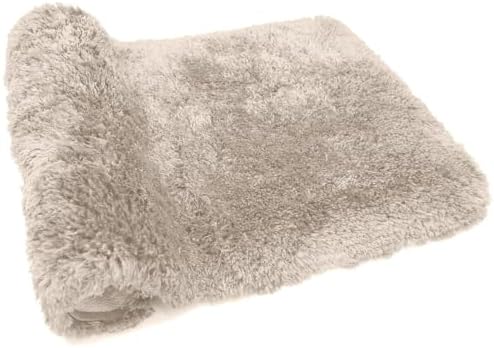FIFU Bathroom Rugs 17" W x 24" L, Bath Mat for Bathroom, Bedroom, Laundry Room & Kitchen, Non-Slip Rubber Latex Backing, Extra Soft and Absorbent Microfiber Carpet, Machine Washable Rug, Beige