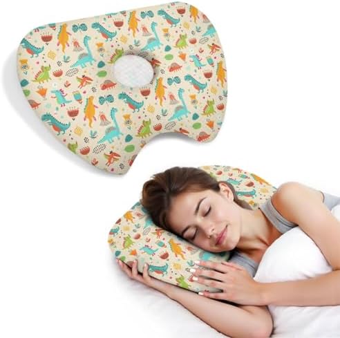 Ear Piercing Pillow with Ear Hole for Side Sleeper Relief Ear Pain,Cotton and Polyester Ear Pillows,Washable Ear Guard Pillow