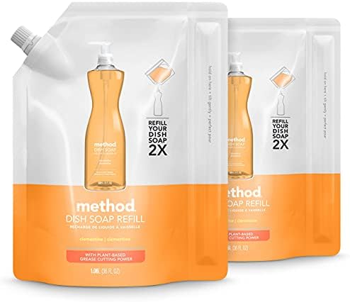 Method Dish Soap Refills, Clementine, 36 Fl Oz, 2 Pack