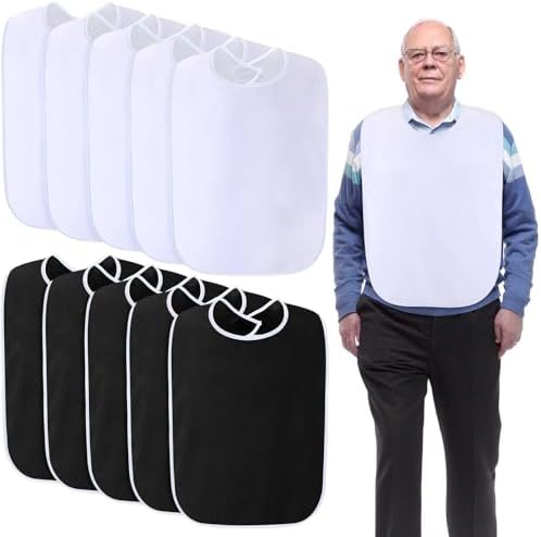 Adult Bibs Washable Clothing Protector for Men Women Adjustable Eating Cloth for Elderly Seniors and Disabled