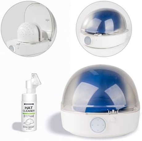 Automatic Cap Cleaner with steam and Dry,steam Cleaning&Ironing and Drying for Bucket Baseball Cap,hat Cleaner&Dryer for Trucker hat etc.…