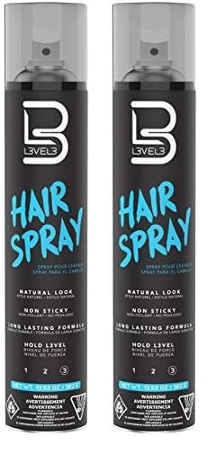 L3 Level 3 Hair Spray - Long Lasting and Strong Hold Hair Spray - Great for Men and Women - Level Three - Suitable for All Hair Types (Pack of 2)