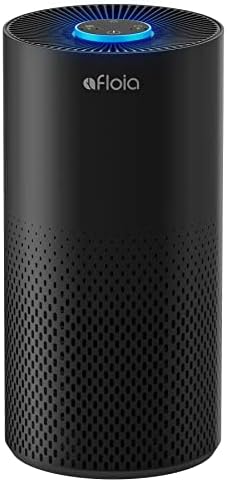 Afloia Air Purifiers for Home Large Room Up to 1076 Ft², 3-Stage Filter Air Purifiers for Bedroom 22 dB, Air Purifiers for Pets Dust Dander Mold Pollen Odor Smoke, Kilo Black, 7 Colors Light