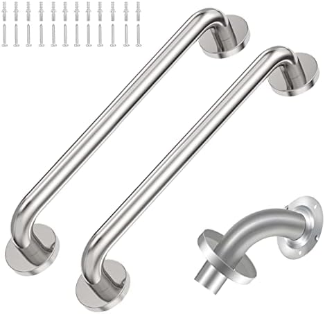 16 Inch Shower Grab Bar 2 Pack Polished Chrome SUS 304 Safety Grab Bars with Concealed Screws, 500lbs Support Assist Bath Handle Balance Bar for Handicap Elderly Pregnant Women for Christmas Gifts