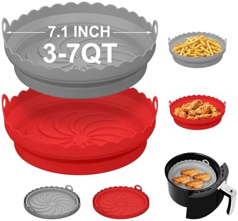 Air Fryer Silicone Liners for Ninja Air Fryer, Air Fryer Silicone Pot for Ninja AF101 Air Fryer and Ninja Air Fryer Pro 4-in-1 with 5 QT Capacity