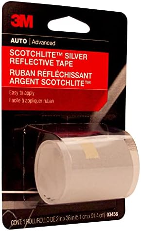 3M Scotchlite Silver Reflective Tape, 03456, 2 in x 36 in, 1 Roll