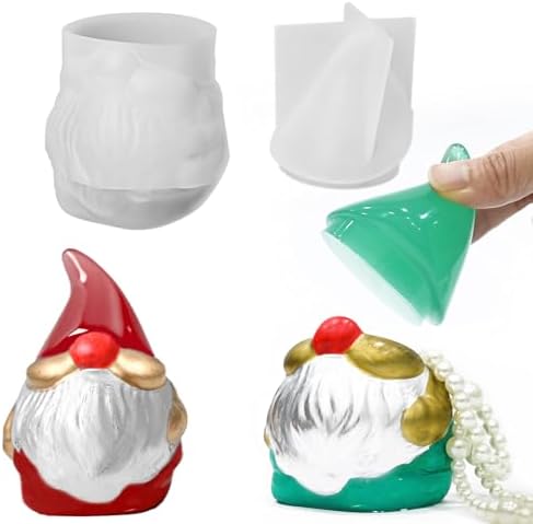 Jar Resin Molds with Lid, Christmas Santa Claus Storage Jar Silicone Molds for Epoxy Resin DIY Jewelry Storage Box, Candle Holder,Candy Container, Epoxy Resin Casting Craft Gifts