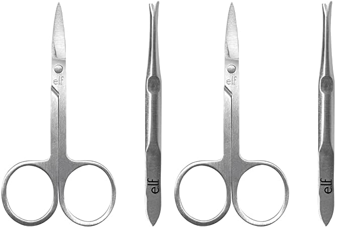 e.l.f. On Point Brow Kit, Duo Of Pro-quality Eyebrow Scissors & Tweezers For Shaping Eyebrows, Great For Precise Shaping, Vegan & Cruelty-Free (Pack of 2)