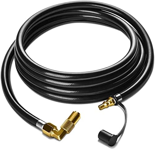 Improved Propane Quick Connect Hose for RV to Grill, 12FT RV Propane Hose with Blackstone Propane Elbow Adapter, Fit for Blackstone 22 Inch Griddle & 17" Grill