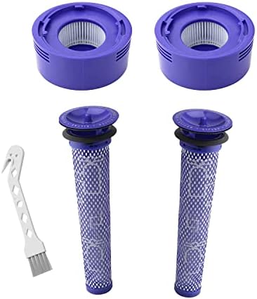 4 Pack V7 V8 Vacuum Filter for Dyson V8 Filter, Dyson V7 Replacement Parts for V8 Animal Absolute Motorhead SV10 SV11 Vacuum Cleaner, 2 Post and 2 Pre Filters, Compare to Part # 965661-01 & 967478-01