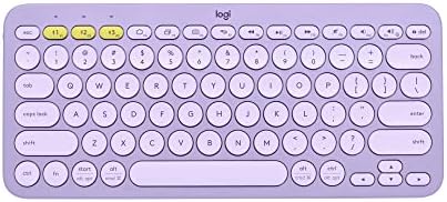Logitech K380 Multi-Device Bluetooth Wireless Keyboard with Easy-Switch for Up to 3 Devices - Lavender Lemonade (Renewed)
