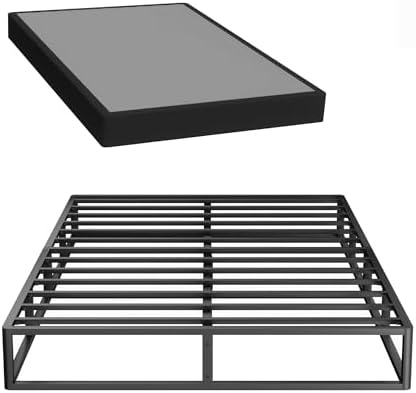 Full Box Spring, 10 inch Box Spring for Full Bed, Heavy Duty Metal Bed Frame with Fabric Cover, 3000lbs Max Weight Capacity Bed Base Mattress Foundation, Easy Assembly, Noise Free, Black