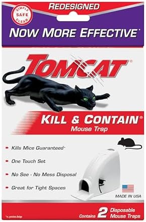 Tomcat Kill & Contain Mouse Trap, Never See a Dead Rodent Again, 2 Traps
