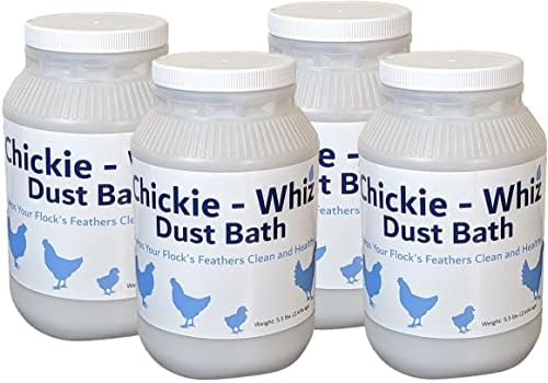 4 x 5.5lb Chickie Whiz Dust Bath, All-Natural Chickie Whiz Dust Bath Powder for Chickens for Healthier Chicken Eggs, Clean, Healthy Chickens Other Small Pet Animals by Billy Buckskin Co.