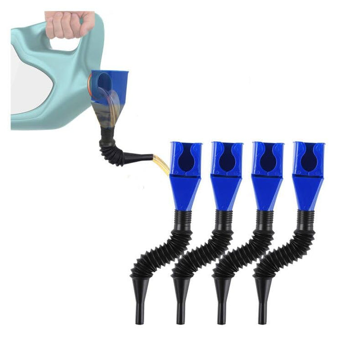 Universal Flexible Draining Oil Snap,Portable Adjustable Plastic Fuel Funnel for Cars,New Multifunctional Hand-Free Funnel with Hose,Durable Material Spill-Free Funnel,4pcs