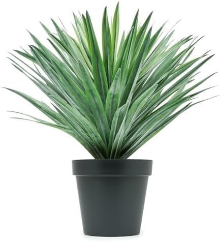 Velener Artificial Agave Plant in Black Pot with Real Stone Pebbles, Large Fake Agave Plant for Indoor and Outdoor-27 inches Tall, 126 Leaves