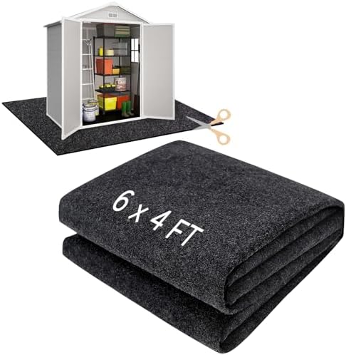 6 x 4 FT Outdoor Storage Shed Floor Mat Waterproof Garden Shed Flooring Mat Washable Carport Furniture Dustproof Anti-Slip Pad for Protect Shed Flooring from Wear - Tool Shed Not Include