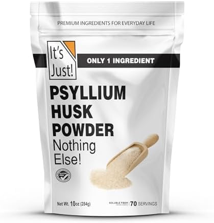 It's Just! - Psyllium Husk Powder, Easy Mixing Dietary Fiber, Cleanse Your Digestive System, Finely Ground Powder, Ideal for Keto Baking, Non-GMO (Unflavored, 10oz (Pack of 1))