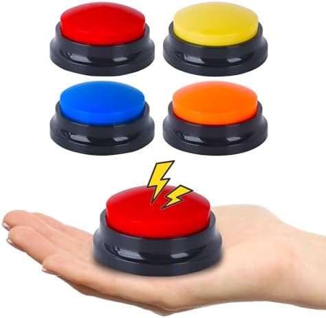 4 Pack Portable AAC Communication Devices for Autism Individuals with Communication Difficulties, Communication Device for Nonverbal Kids, Voice Recording Buttons for Schools, Home, Treatment Courses