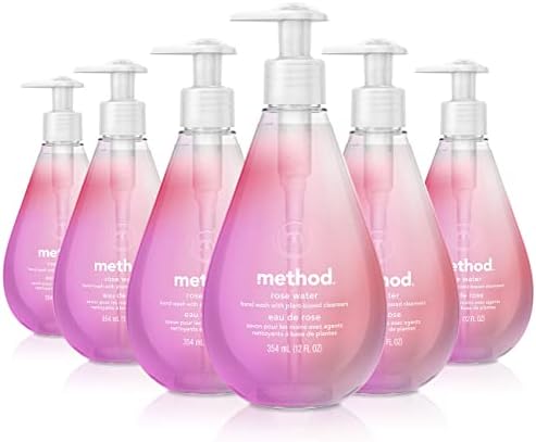 Method Gel Hand Wash, Rose Water, Biodegradable Formula, 12 fl oz (Pack of 6)