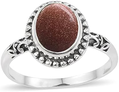 925 Sterling Silver Ring for Womens, Oval Gemstone Unique Handcrafted Ring