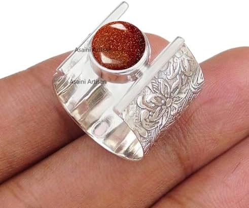 Timeless Elegance: 7MM Round Gemstone Pure 925 Sterling Silver Gift Floral Engraved Ring for Every Occasion