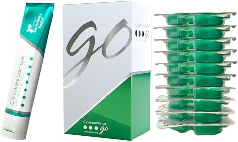 Opalescence Teeth Whitening Bundle - Opalescence Go 15% Hydrogen Peroxide Prefilled Trays (10 Trearments) and Sensitive Whitening Toothpaste 4.7 Onz - Mint Flavor 5194-5167