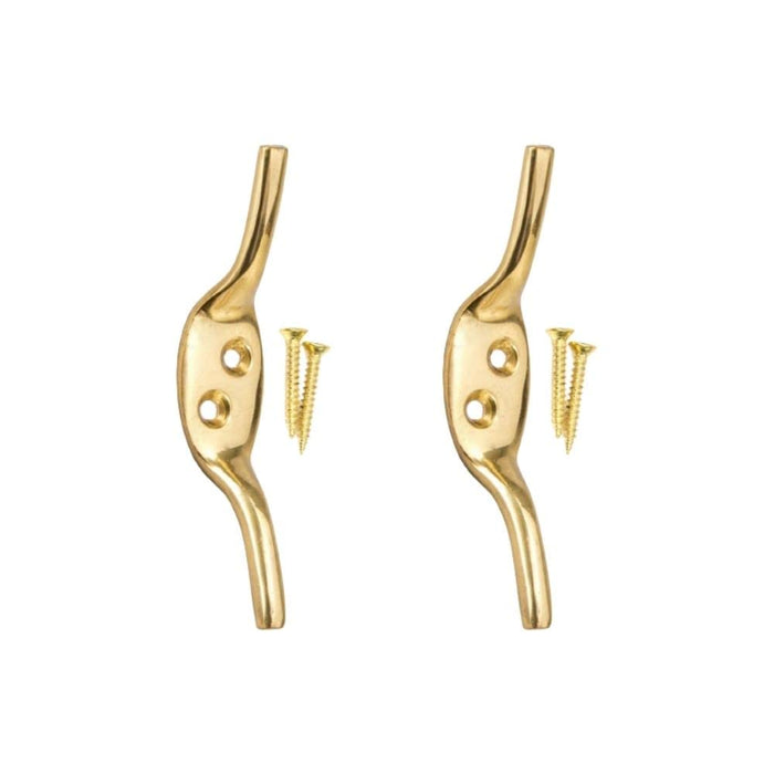 Brass Cleat Hooks Roman Blind Tie Back Brass Cord Hooks Washing Line Tie Downs Curtain Blind Cleat Hook Pack of 4.