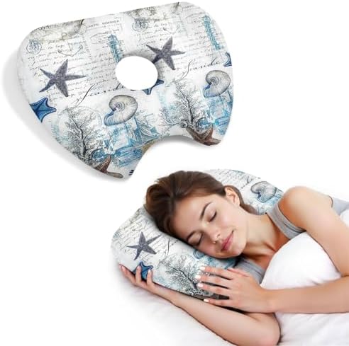 Ear Piercing Pillow with Ear Hole for Side Sleeper Relief Ear Pain,Cotton and Polyester Ear Pillows,Washable Ear Guard Pillow