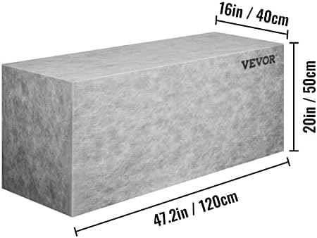 VEVOR Tile Shower Seat, 47.2" x 16" x 20" Ready to Tile Shower Seat, Factory Waterproof & 100% Leak Proof Tileable Shower Corner Seat, 440lbs Load-Bearing Rectangular Board Shower Bench, Grey