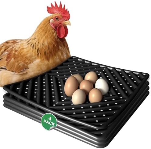 Nesting Pads for Chicken Coop - Chicken Nesting Pads for Laying Eggs 4 Pack, Washable & Reusable Chicken Coop Accessories, Black
