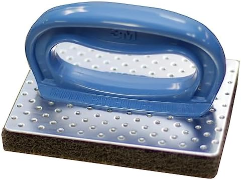 3M Scotch-Brite Professional Griddle Pad Holder Kit, 4 X 5.25, Blue/Steel, 1 Set