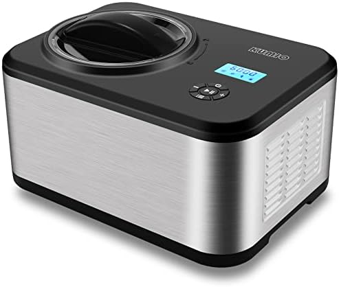 KUMIO 1.6-Quart Ice Cream Maker with Compressor, No Pre-Freezing, 4 Modes Ice Cream Maker Machine with LCD Display, Timer, Automatic Gelato & Yogurt Machine, Stainless Steel