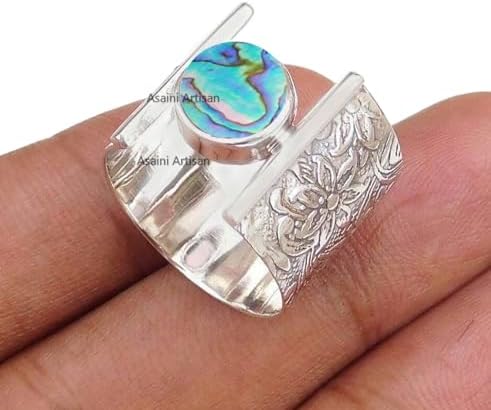 Timeless Elegance: 7MM Round Gemstone Pure 925 Sterling Silver Gift Floral Engraved Ring for Every Occasion