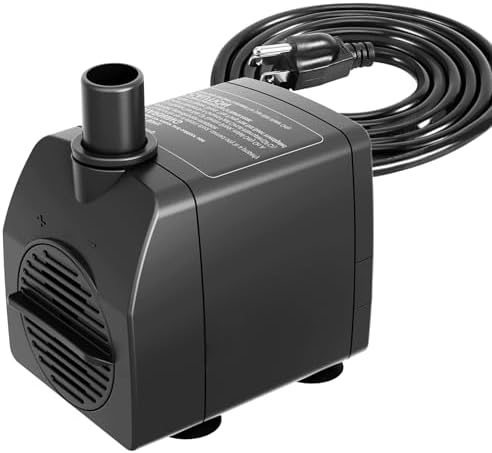 Submersible Pump 200GPH with AUTO-Shut-Off 5.2ft High Lift for Fountains, Hydroponics, Ponds, Aquariums & More