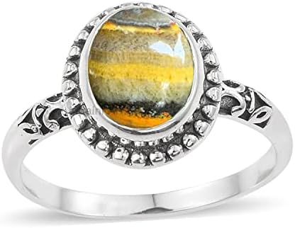 925 Sterling Silver Ring for Womens, Oval Gemstone Unique Handcrafted Ring
