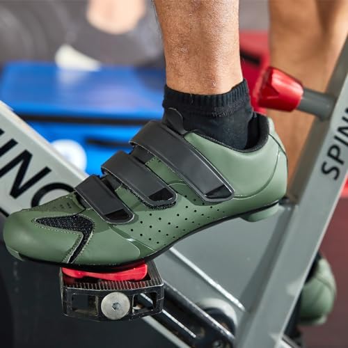 Mens Cycling Shoes for Peloton Size 7 to 15 - Compatible with 2 Bolt SPD Clips Indoor Cycling Spin Shoes with 3 Bolt Look Delta - for Outdoor Road Bike Riding