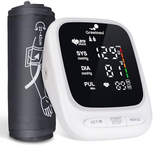 Blood Pressure Monitor Upper Arm Automatic Talking Blood Pressure Cuff, Rechargeable Blood Pressure Monitors for Home Use, Digital Led Display Adjustable 8.7"-16.5" Large Bp Cuff Dual User Model